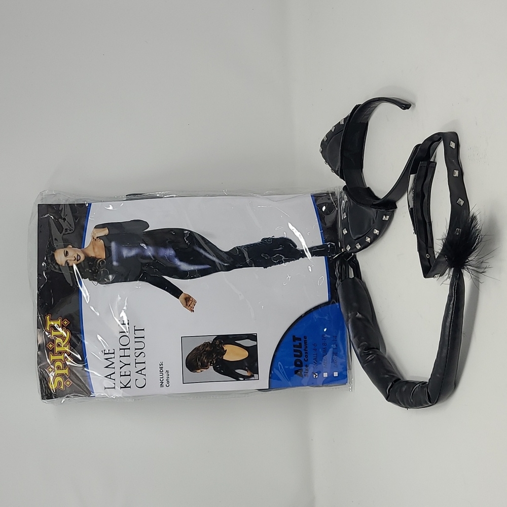 Spirit Lame Keyhole Catsuit Black Womens Size S